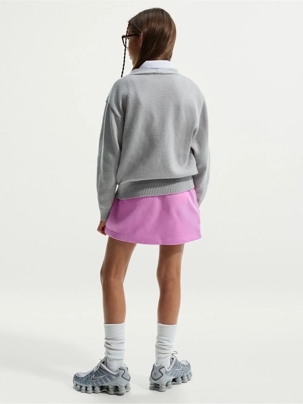 Nike Sportswear Club (Girls') French Terry Skirt Skort Pink “Magic Flamingo”